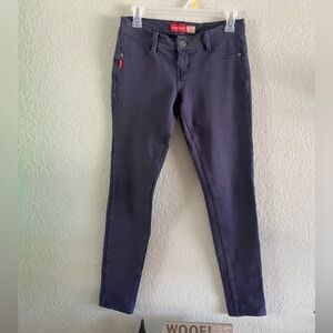 U Turn Jeans Navy Purple Low Rise Jeans Leggings Sz M
